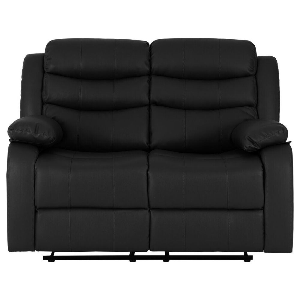 Rawlins Faux Leather Recliner 2 Seater Sofa in Black