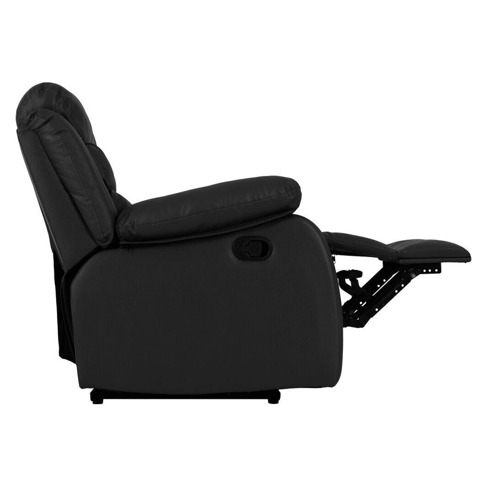 Rawlins Faux Leather Recliner 2 Seater Sofa in Black