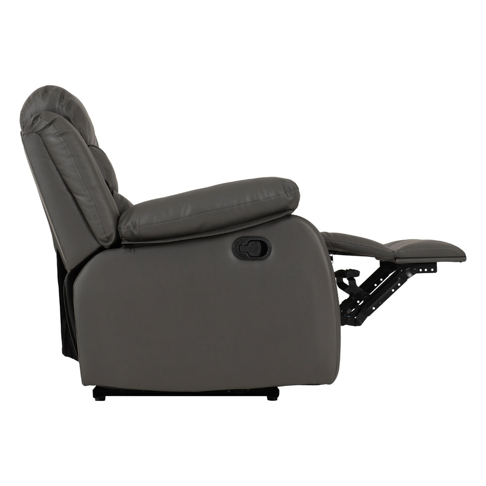 Rawlins Faux Leather Recliner 2 Seater Sofa in Grey