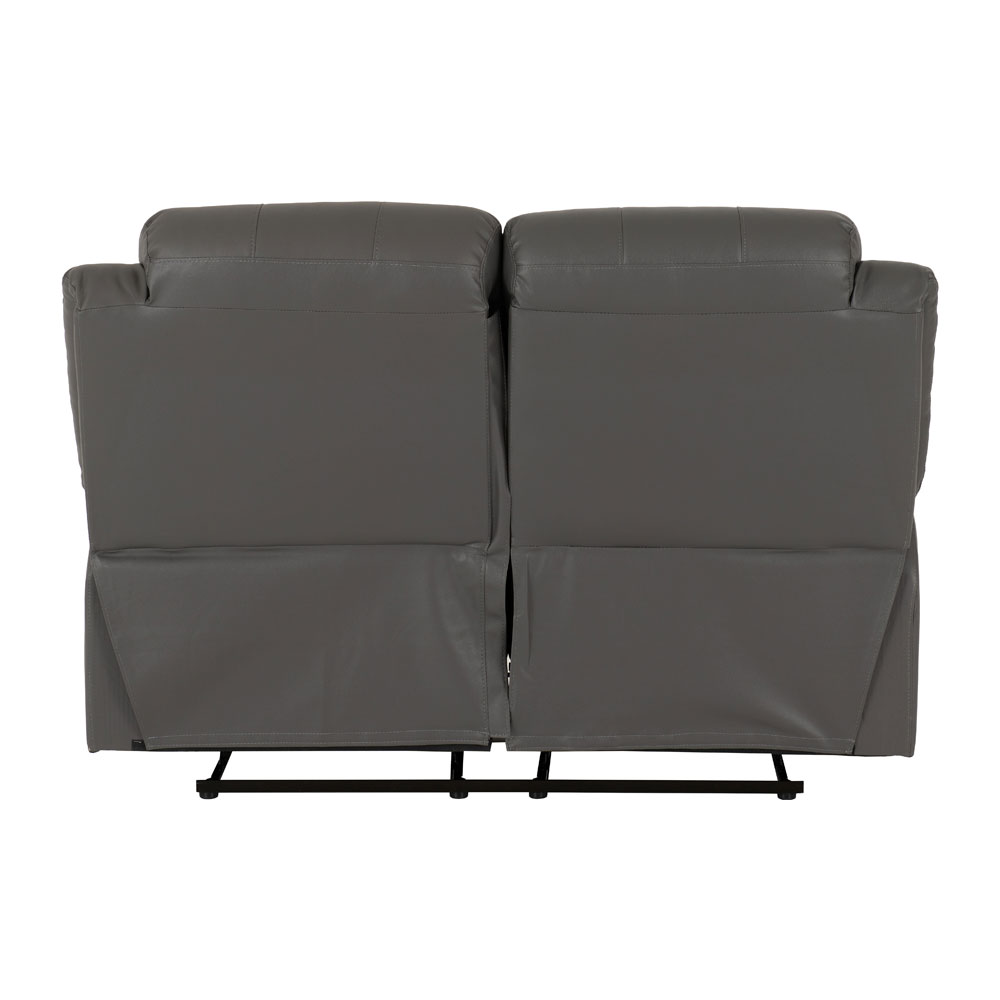 Rawlins Faux Leather Recliner 2 Seater Sofa in Grey
