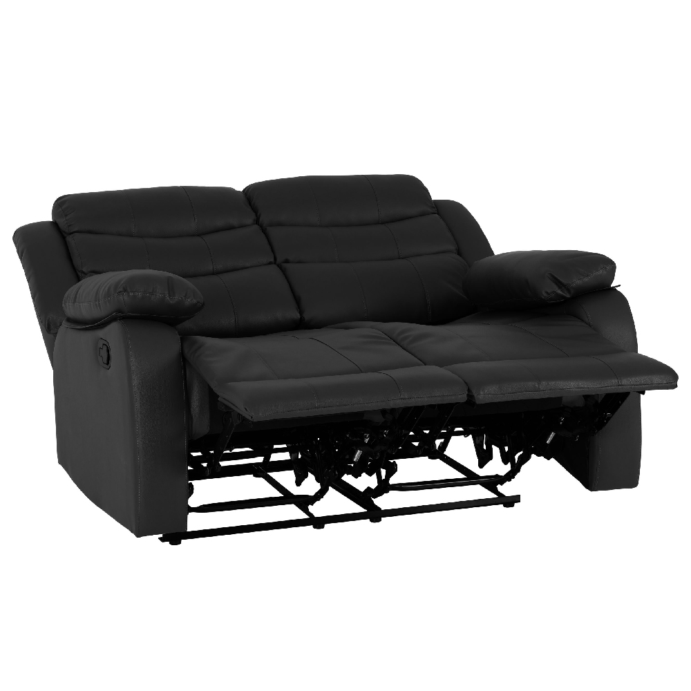 Rawlins Faux Leather Recliner 3+2 Seater Sofa Set In Black
