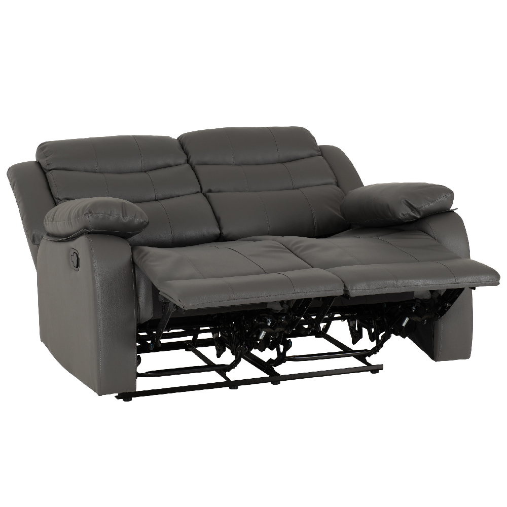 Rawlins Faux Leather Recliner 3+2 Seater Sofa Set In Grey