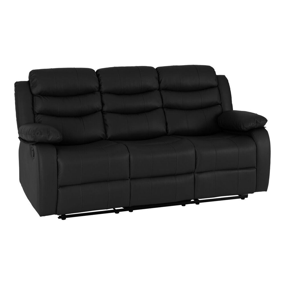 Rawlins Faux Leather Recliner 3+2 Seater Sofa Set in Black