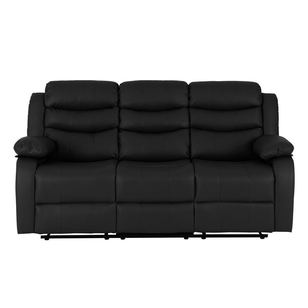 Rawlins Faux Leather Recliner 3+2 Seater Sofa Set in Black