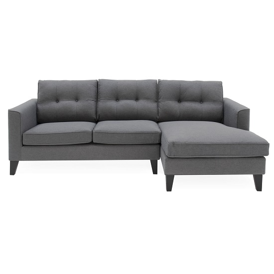 Rawls Corner Fabric Right Hand Side Sofa In Charcoal Finish Furniture