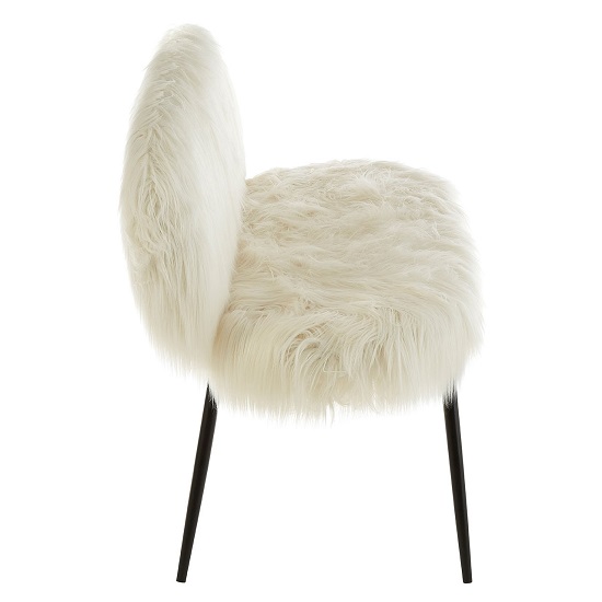 Merope White Faux Fur Sofa With Black Legs In Pair_3