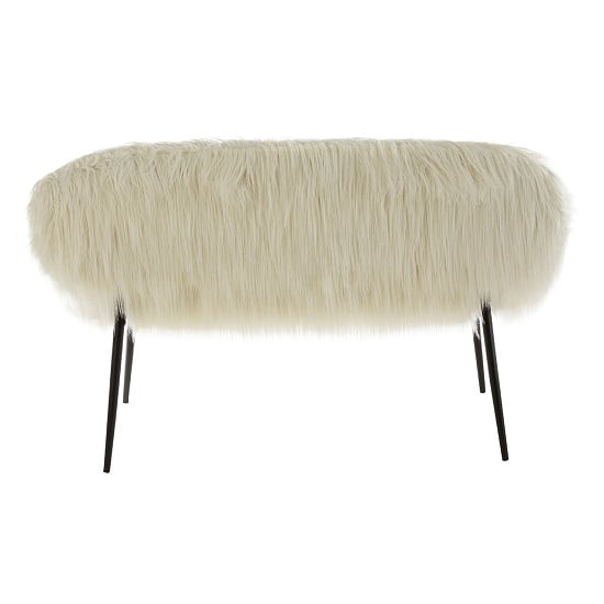 Merope White Faux Fur Sofa With Black Legs In Pair_4