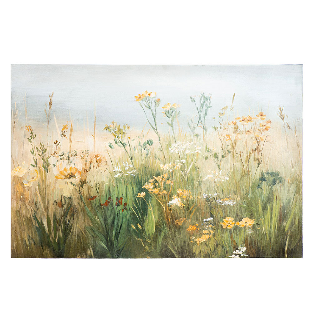 Raxen Canvas Flower Pattern Wall Art in Green