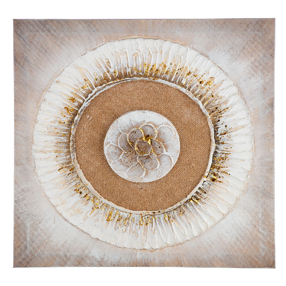 Raxen Canvas Set Of 2 Wall Art in White and Gold