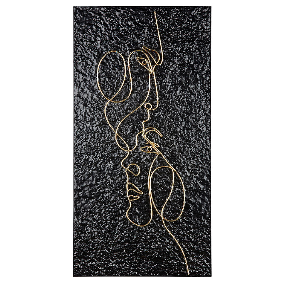 Raxen Metal Couple Wall Art in Black and Gold