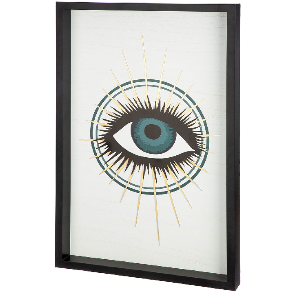 Raxen Wooden Eye Wall Art in White and Black
