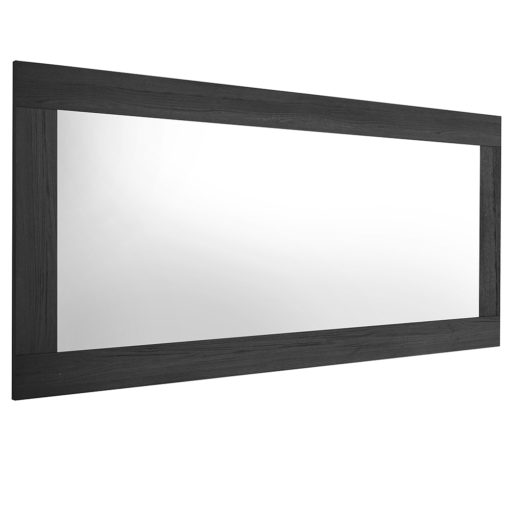 Read more about Raya bedroom wall mirror in black oak wooden frame
