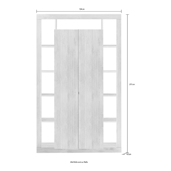 Raya High Gloss Bookcase With 2 Doors In White Concrete Effect