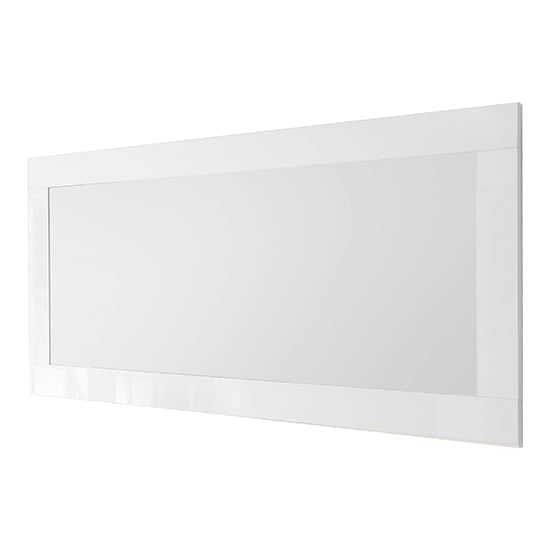 Photo of Raya wall mirror with white high gloss frame