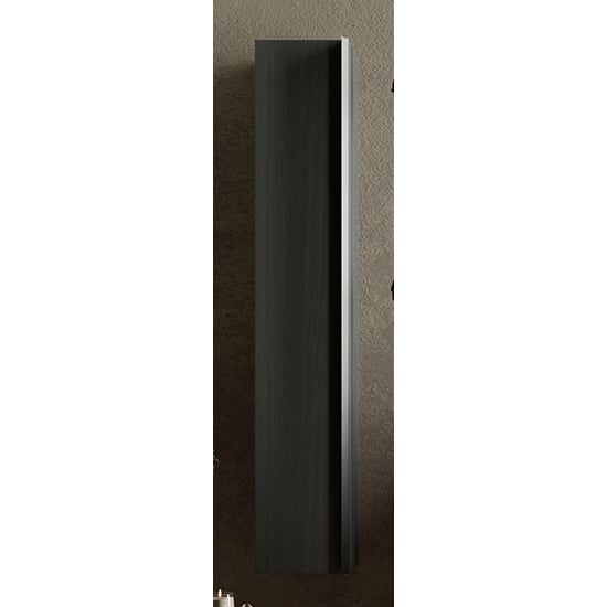 Photo of Raya wooden bathroom storage cabinet with 1 door in black ash