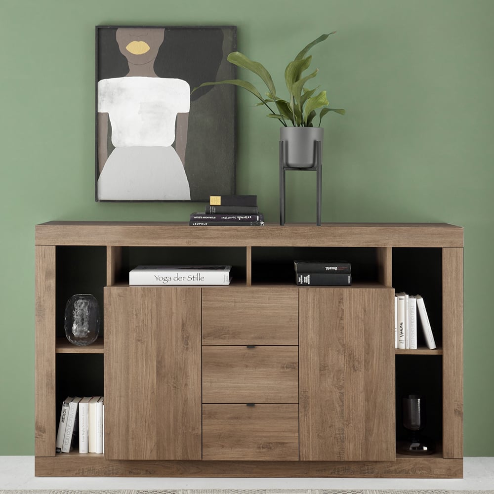 Read more about Raya wooden sideboard with 2 doors 3 drawers in mercure