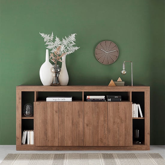 Product photograph of Raya Wooden Sideboard With 4 Doors In Mercury from Furniture in Fashion