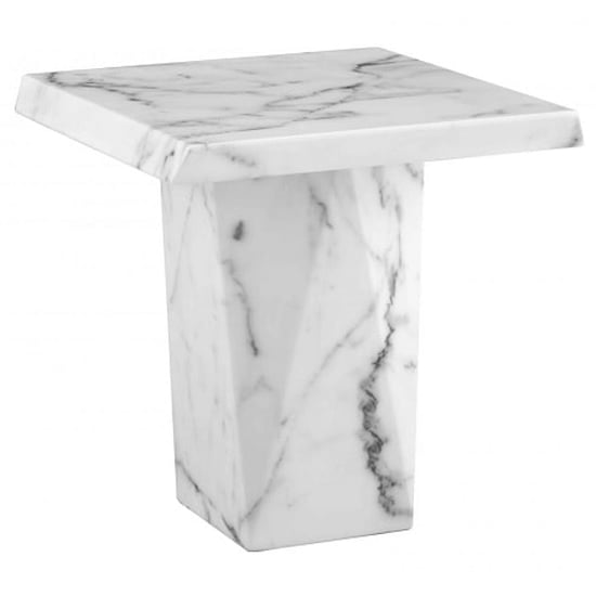 Photo of Raylyn marble lamp table square in white