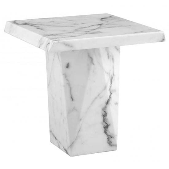 Raylyn Marble Lamp Table Square In White