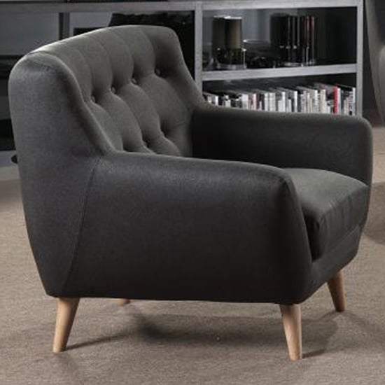 Rayssa Fabric 1 Seater Sofa In Grey