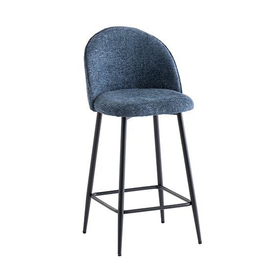Product photograph of Rayya Fabric Counter Bar Stool In Blue from Furniture in Fashion
