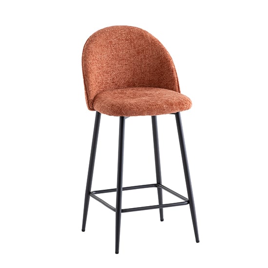 Product photograph of Rayya Fabric Counter Bar Stool In Rust from Furniture in Fashion
