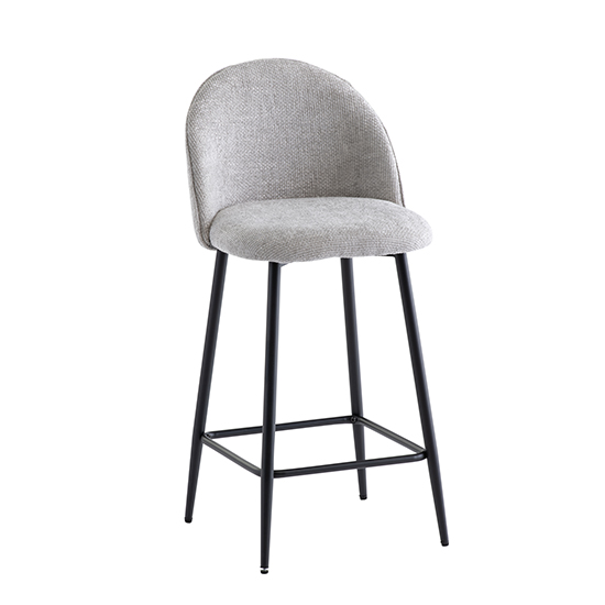 Product photograph of Rayya Fabric Counter Bar Stool In Silver from Furniture in Fashion