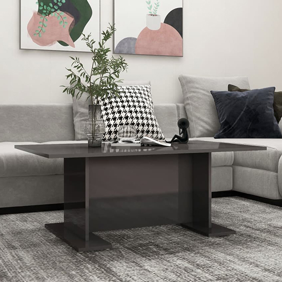 Product photograph of Rayya Rectangular High Gloss Coffee Table In Grey from Furniture in Fashion