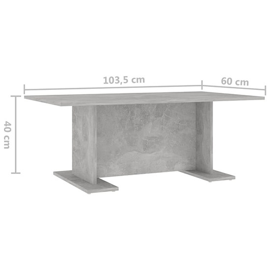 Rayya Rectangular Wooden Coffee Table In Concrete Effect