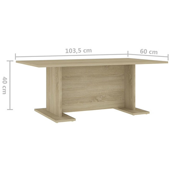 Rayya Rectangular Wooden Coffee Table In Sonoma Oak
