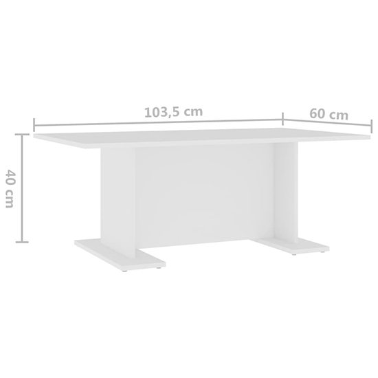 Rayya Rectangular Wooden Coffee Table In White