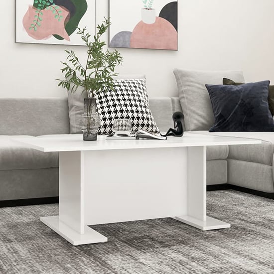 Product photograph of Rayya Rectangular Wooden Coffee Table In White from Furniture in Fashion