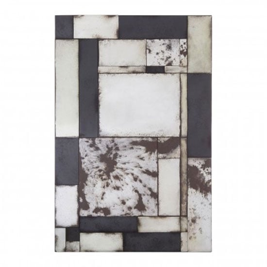 Product photograph of Raze Mosaic Asymmetric Wall Mirror In Antique Black Frame from Furniture in Fashion