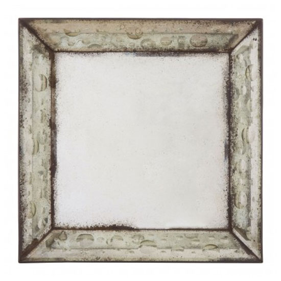 Read more about Raze small bubble effect wall mirror in antique silver frame