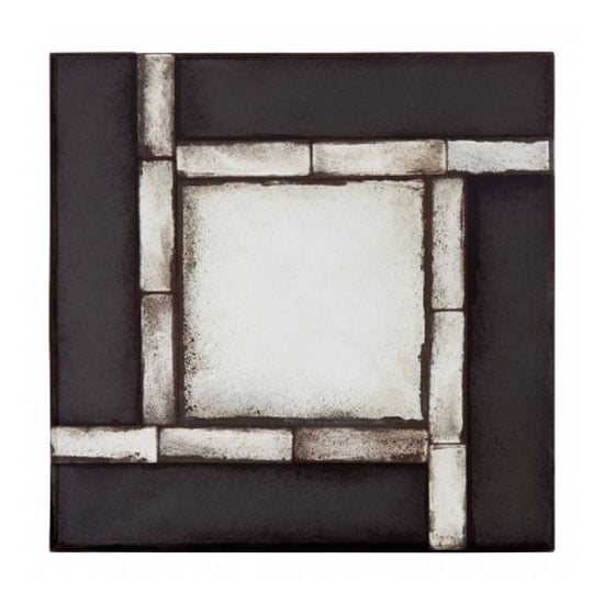 Read more about Raze square tiled design wall mirror in antique black frame