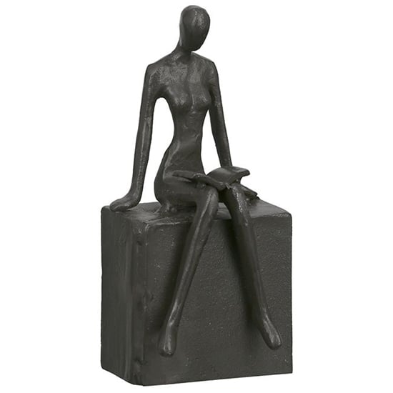 Read more about Readable man iron design sculpture in antique black