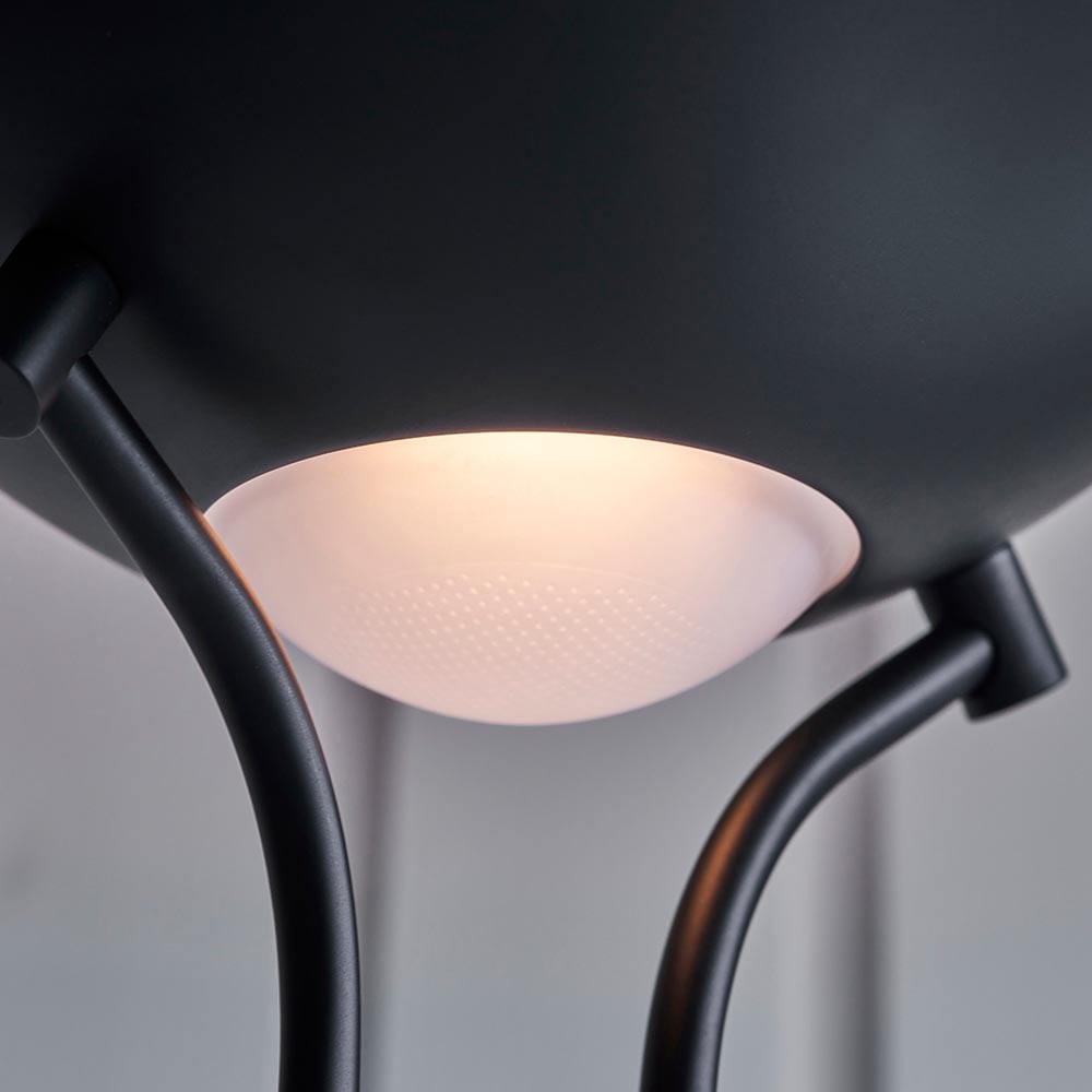 Reading Opal Glass Mother And Child Task Floor Lamp In Matt Black