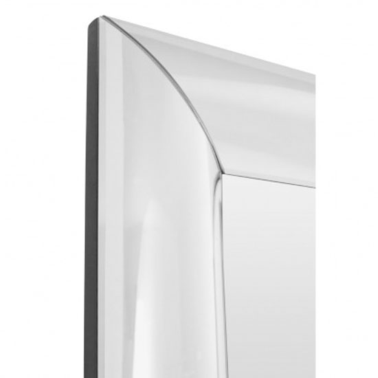 Recon Rectangular Wall Bedroom Mirror In Thick Silver Frame