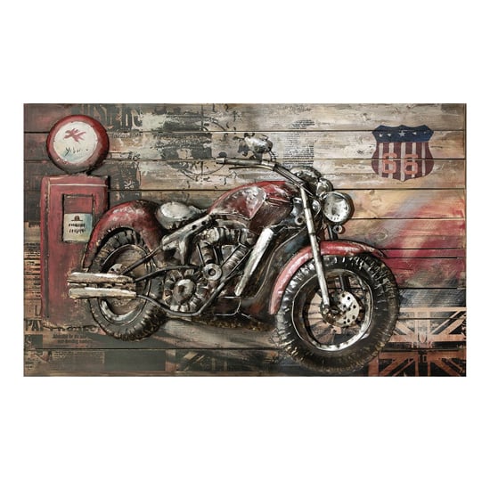 Read more about Red beast picture metal wall art in multicolor
