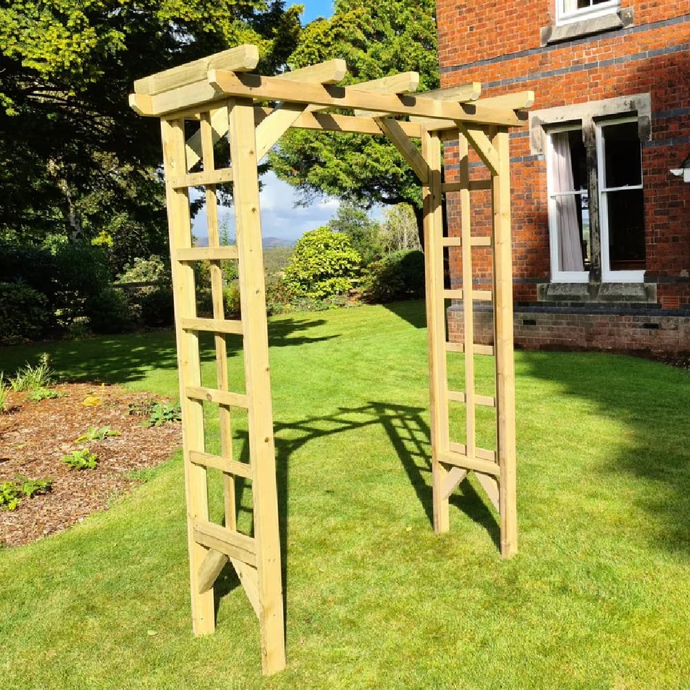 Redbridge Large Wooden Garden Arch In Natural