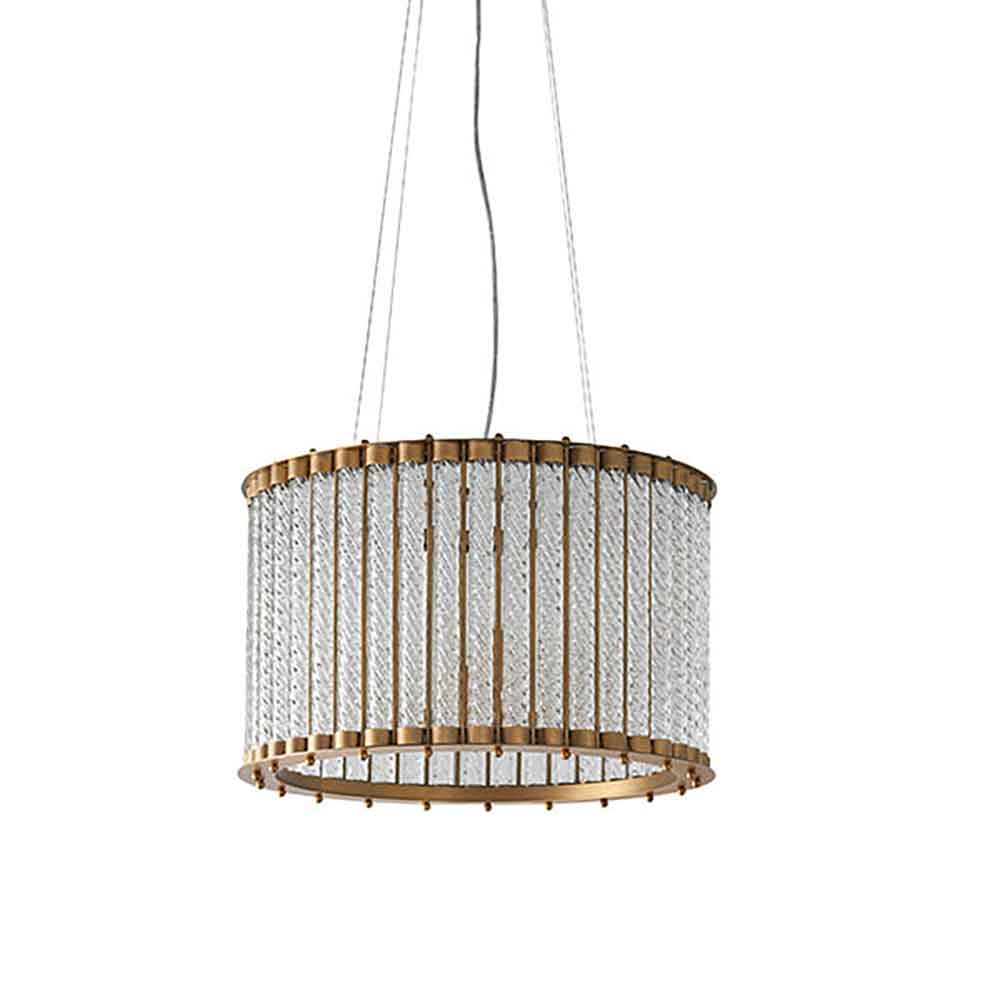 Redding 6 Light Glass Pendant Ceiling Light In Matt Gold
