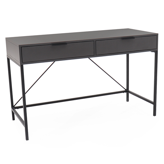 Product photograph of Redditch Wooden Laptop Desk With Black Metal Frame In Grey from Furniture in Fashion