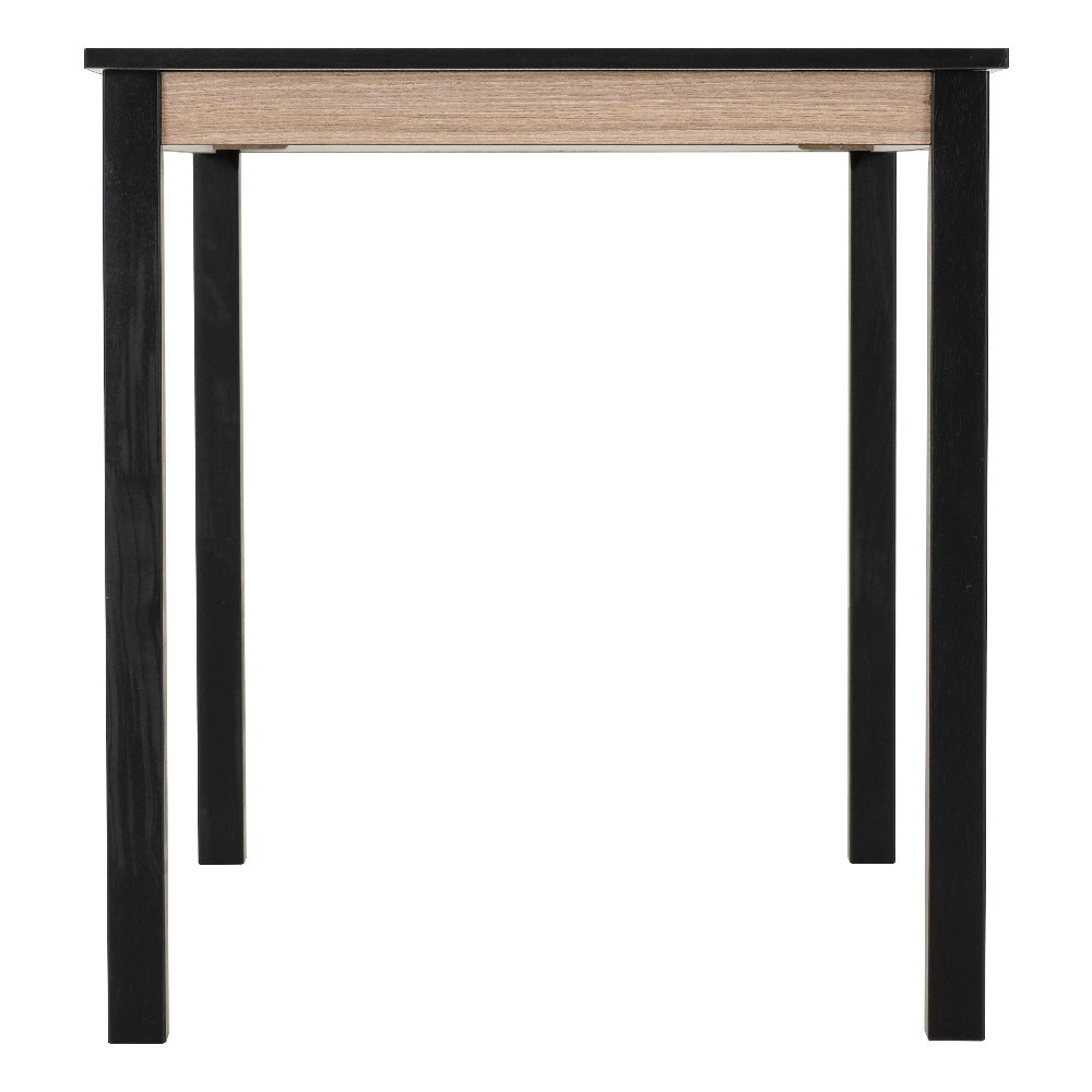 Redland Oak Wooden Dining Table With 4 Black Chairs