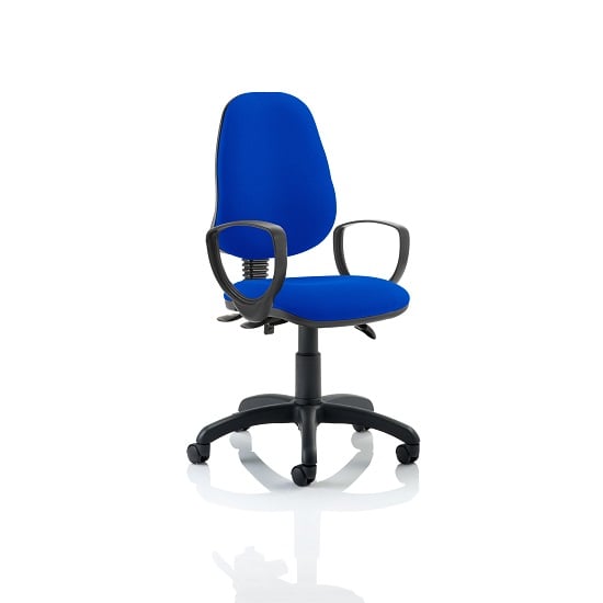 Redmon Fabric Office Chair In Blue With Loop Arms