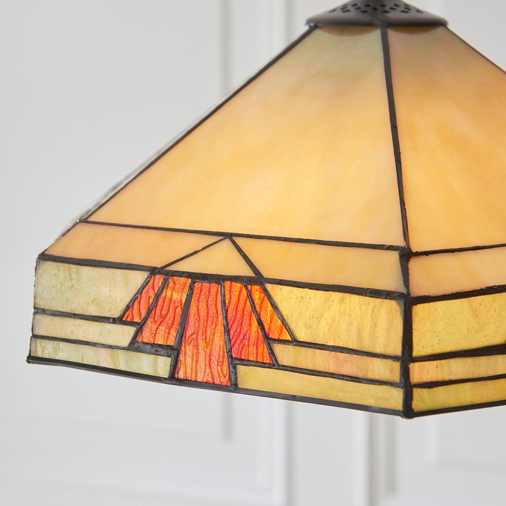 Redmond Tiffany Glass Pendant Ceiling Light In Multicolour