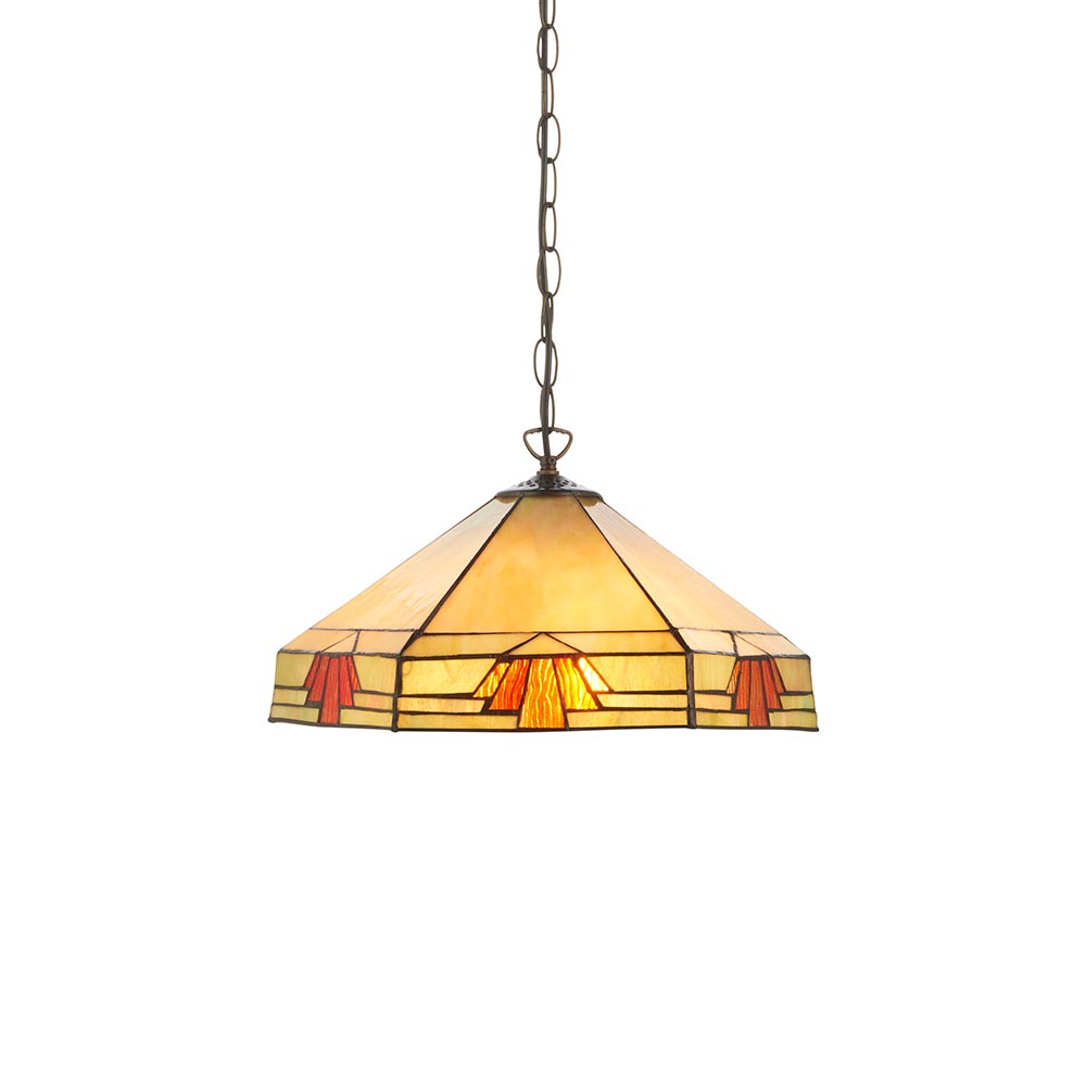Redmond Tiffany Glass Pendant Ceiling Light In Multicolour