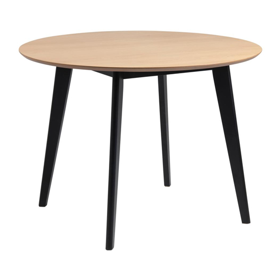 Product photograph of Redondo Round Wooden Dining Table In Oak And Black from Furniture in Fashion