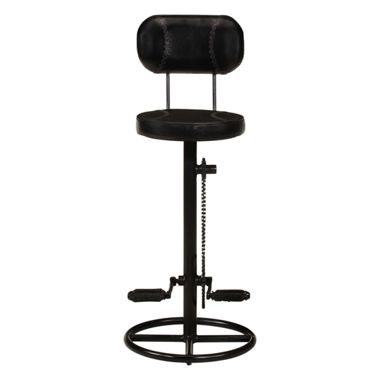 Reese Black Leather Bar Stools With Metal Base In A Pair_2