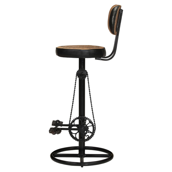 Reese Brown Black Leather Bar Stools With Metal Base In A Pair_3