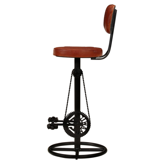 Reese Brown Leather Bar Stools With Black Metal Base In A Pair_3